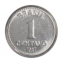 Moeda V-381 1 Centavo 1987 SOB/FC Aço Inoxidável Ø15mm 1,6gr.