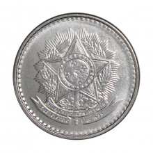 Moeda V-400 5 Cruzados 1988 SOB/FC Aço Inoxidável Ø25mm 5,2gr.