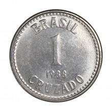 Moeda V-397 1 Cruzado 1988 FC Aço Inoxidável Ø23mm 4,4gr.*