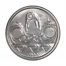 Moeda V-409 10 Centavos 1990 FC Garimpeiro Aço Inoxidável Ø18,5mm 2,5gr.
