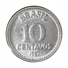 V-387 10 Centavos 1987 SOB/FC