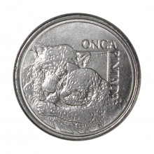 Moeda V-434 50 Cruzeiros Reais 1993 SOB/FC Onça Aço Inoxidável Ø23mm 3,9gr. *