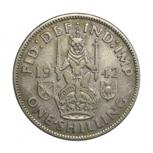 Km#854 1 Shilling 1942 Reino Unido Europa