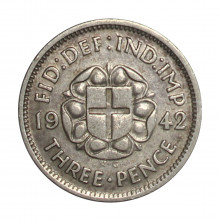 Km#848 3 Pence 1942 Reino Unido Europa