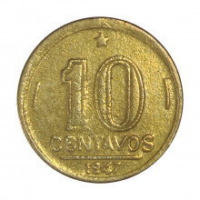 V-183 10 Centavos 1947 C/Sinais de Limpeza