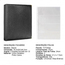 Álbum Fichário 10 Folhas PP para Cédulas 4 Espaços 32x24 Cobra G