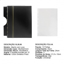 Álbum de Luxo Preto 10 Folhas para 30 Cédulas 3BZN G
