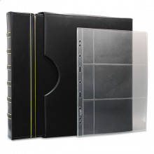 Álbum de Luxo Preto 10 Folhas com bolso para 30 Cédulas 3BZN G