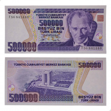 P#208c 500000 Lira 1994 Turquia Ásia