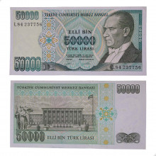 P#204 50000 Lira 1995 Turquia Ásia