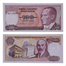 P#194b 100 Lira 1984 Turquia Ásia