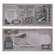 P#189b 100 Lira 1979 Turquia Ásia