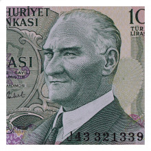 P#180 10 Lira 1966 SOB/FE Turquia Ásia