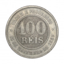 V-036 100 Réis 1889 MBC/SOB