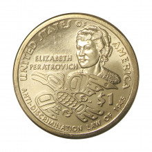 Km#732 1 Dollar 2020 D Native American Estados Unidos América Elizabeth Peratrovich Lei Antidiscriminação de 1945