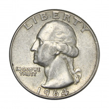 Km#164 Quarter Dollar 1964 Estados Unidos América Washington Quarter