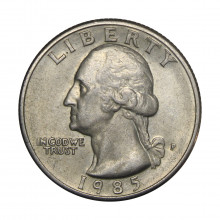 Km#164a Quarter Dollar 1985 P Estados Unidos América Washington Quarter