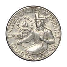 Km#204 Quarter Dollar 1976 D Estados Unidos América Bicentenário da Independência