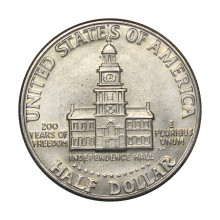 KM#205 Half Dollar 1976 D Estados Unidos América Kennedy Half Dollar Bicentenário da Independência