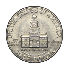 KM#205 Half Dollar 1976 D Estados Unidos América Kennedy Half Dollar Bicentenário da Independência