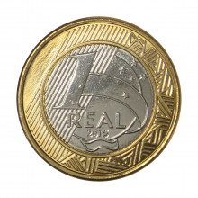 Moeda V-616 1 Real 2015  FC  Atletismo Paralímpico Bimetálico  Ø27mm 7gr.