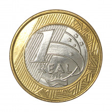 Moeda V-610 1 Real 2015 FC Basquete Bimetálico Ø27mm 7gr.