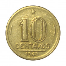 V-198 10 Centavos 1948 C/Sinais de Limpeza