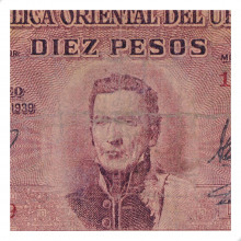 P#37c.3 10 Pesos 1939 BC Uruguai América