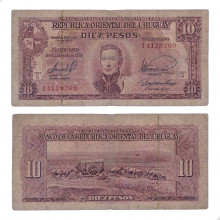 P#37c.3 10 Pesos 1939 Uruguai América