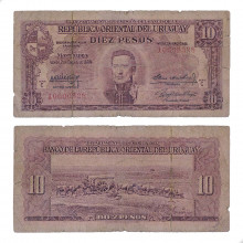 P#37c.1 10 Pesos 1939 Uruguai América