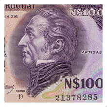 P#64Ab 1000 Nuevos Pesos 1992 FE Uruguai América