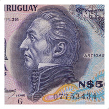 P#61a.b 50 Nuevos Pesos 1989 MBC Uruguai América Série G