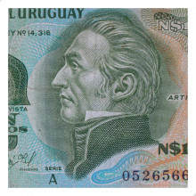 P#60 100 Nuevos Pesos 1975 BC Uruguai América Série A