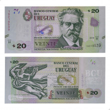 P#93 20 Pesos Uruguaios 2018 Uruguai América