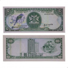 P#37c 5 Dollars 1985 Trindade e Tobago América
