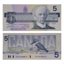 P#95b 5 Dollars 1986 Canadá América