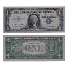 P#419 1 Dollar 1957 Estados Unidos América Carimbo Azul
