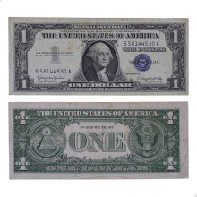 P#419b 1 Dollar 1957 B Estados Unidos América Carimbo Azul