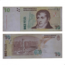 P#354a.3 10 Pesos 2007 Argentina América