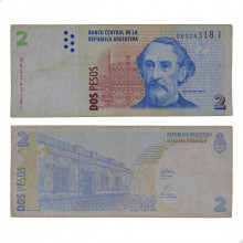 P#352 2 Pesos 2002 Argentina América