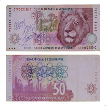 P#125 50 Rand 1992 África do Sul África C/Anotação de Caneta