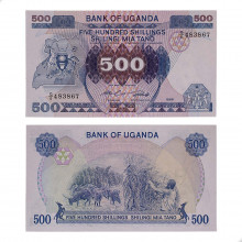 P#25 500 Shillings 1986 Uganda África