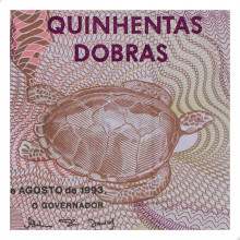 P#63 500 Dobras 1993 SOB/FE São Tomé e Príncipe África