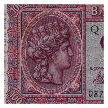 P#75 100 Lire 1943 MBC Itália Europa C/Rasgo