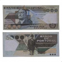 P#182e.4 5000 Escudos 1986 Portugal Europa C/Mancha