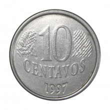 10 Centavos 1997 MBC Cunho Trincado