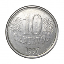 10 Centavos 1997 MBC Cunho Trincado