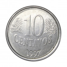 10 Centavos 1997 MBC Cunho Trincado