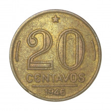 V-188 20 Centavos 1946 MBC Cunho Trincado