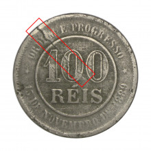 V-037 100 Réis 1893 BC Disco Trincado
